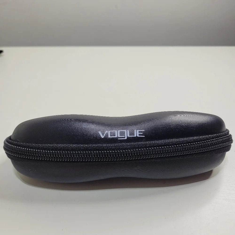 VOGUE Eyeglass Sunglass Black Hard Shell Case Zip Around CASE ONLY No Glasses